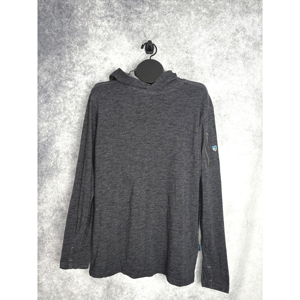 KUHL Men's Vendetta Long Sleeve Pullover Hoodie Dark Heather Gray Size Large